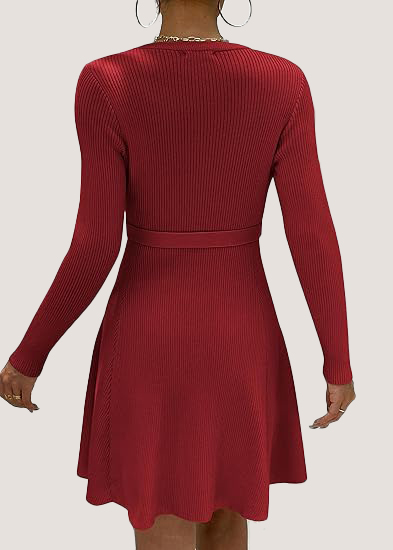 Women's Fall Winter Casual Dress Crewneck Long Sleeve A-Line Sweater (BUY 2 FREE SHIPPING!!!)