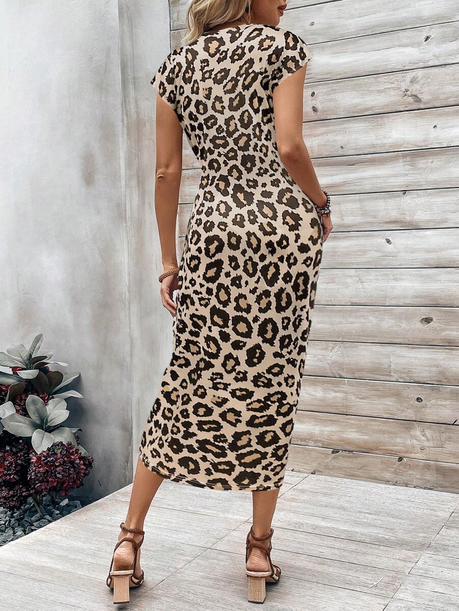 Women's Leopard Print Simple Daily Maxi Dress