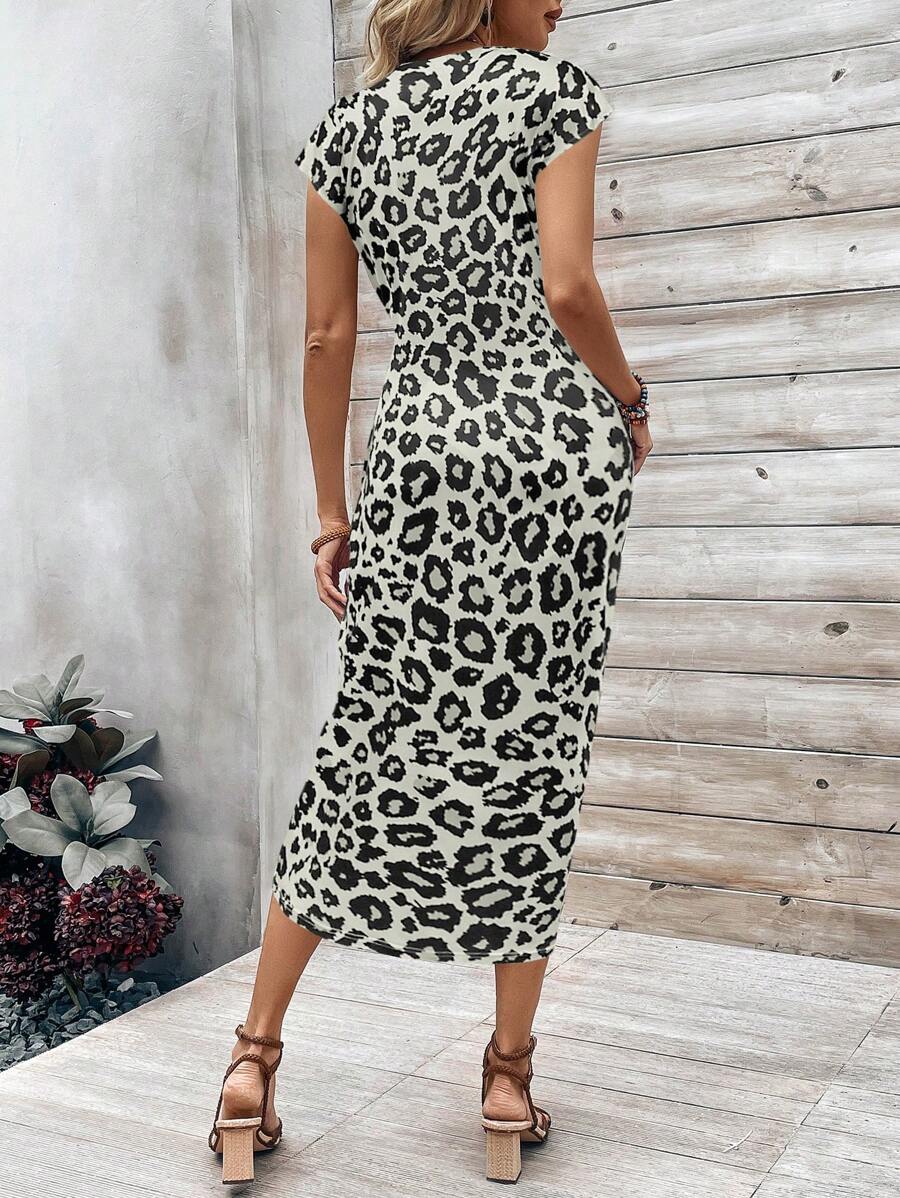 Women's Leopard Print Simple Daily Maxi Dress