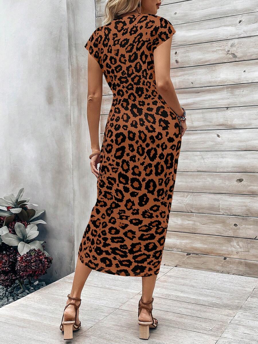 Women's Leopard Print Simple Daily Maxi Dress