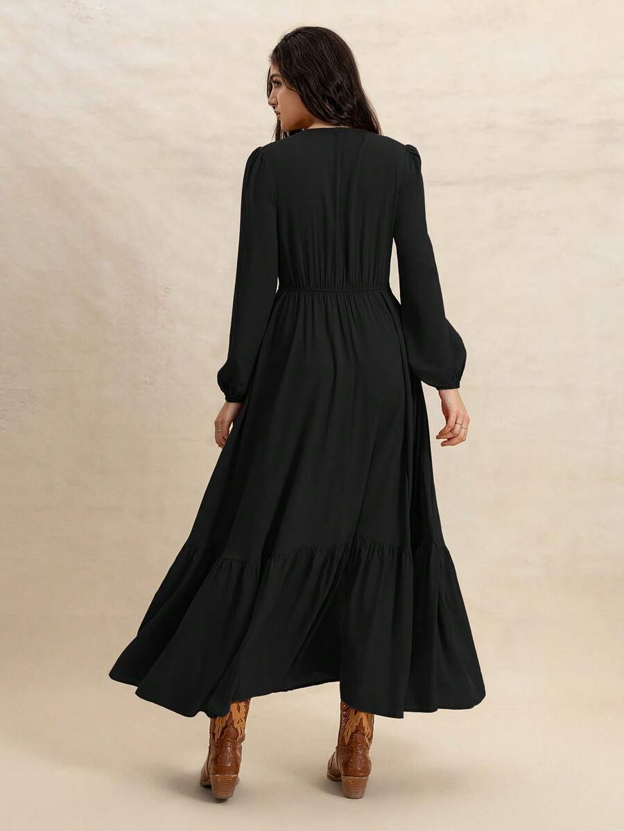 Woman's Lace Long Sleeve Elegant Dress (buy 2 free shipping)