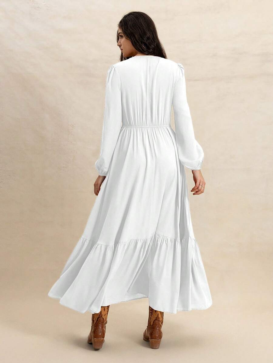 Woman's Lace Long Sleeve Elegant Dress (buy 2 free shipping)