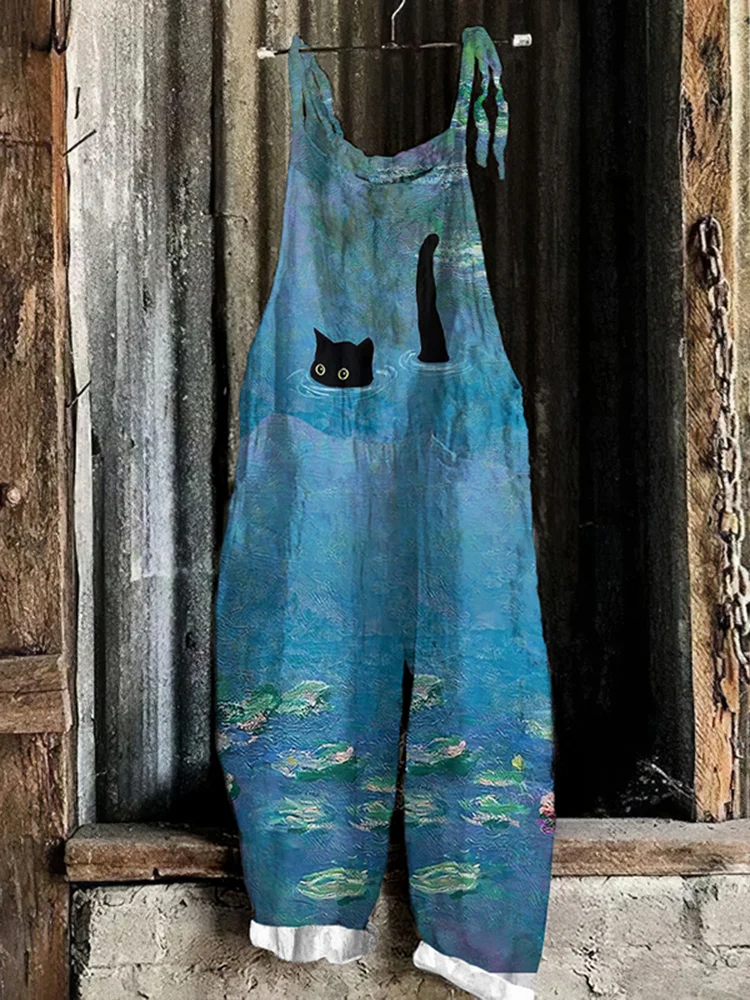  Loose casual jumpsuit with fun print