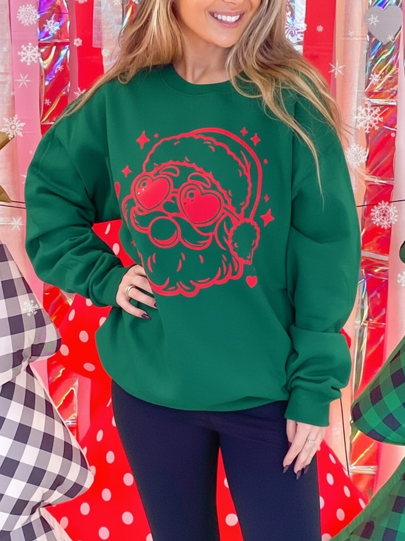 Funky Pink Santa Christmas Sweatshirt