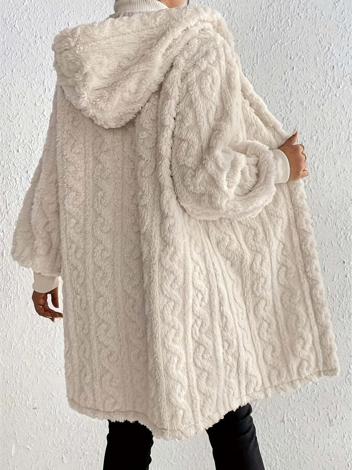 Cozy Open-Front Hooded Jacket –Fuzzy Long Sleeve Layer (Final Days: Big Savings!!!)