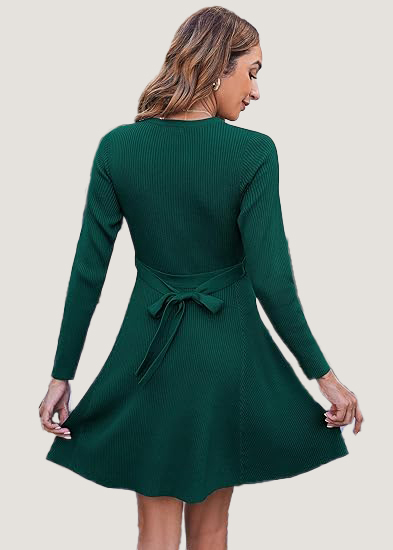 Women's Fall Winter Casual Dress Crewneck Long Sleeve A-Line Sweater (BUY 2 FREE SHIPPING!!!)