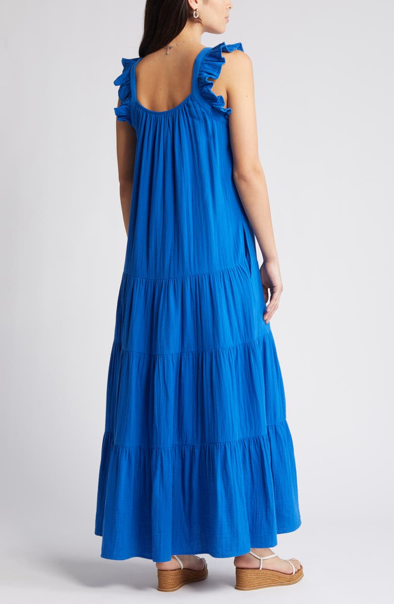 Ruffle Tiered Cotton Maxi Dress