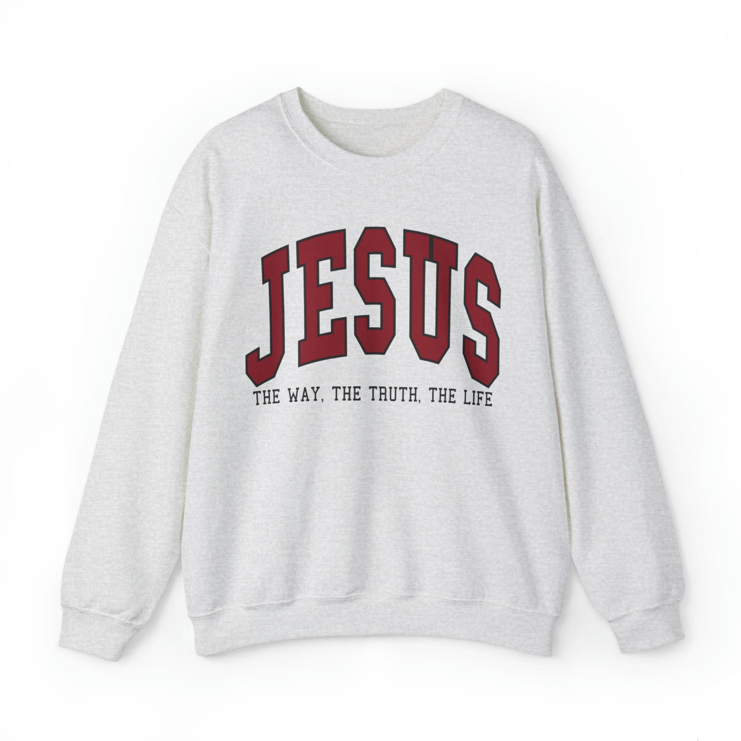 Trendy Crewneck Jesus "Way Truth Love" Sweatshirt