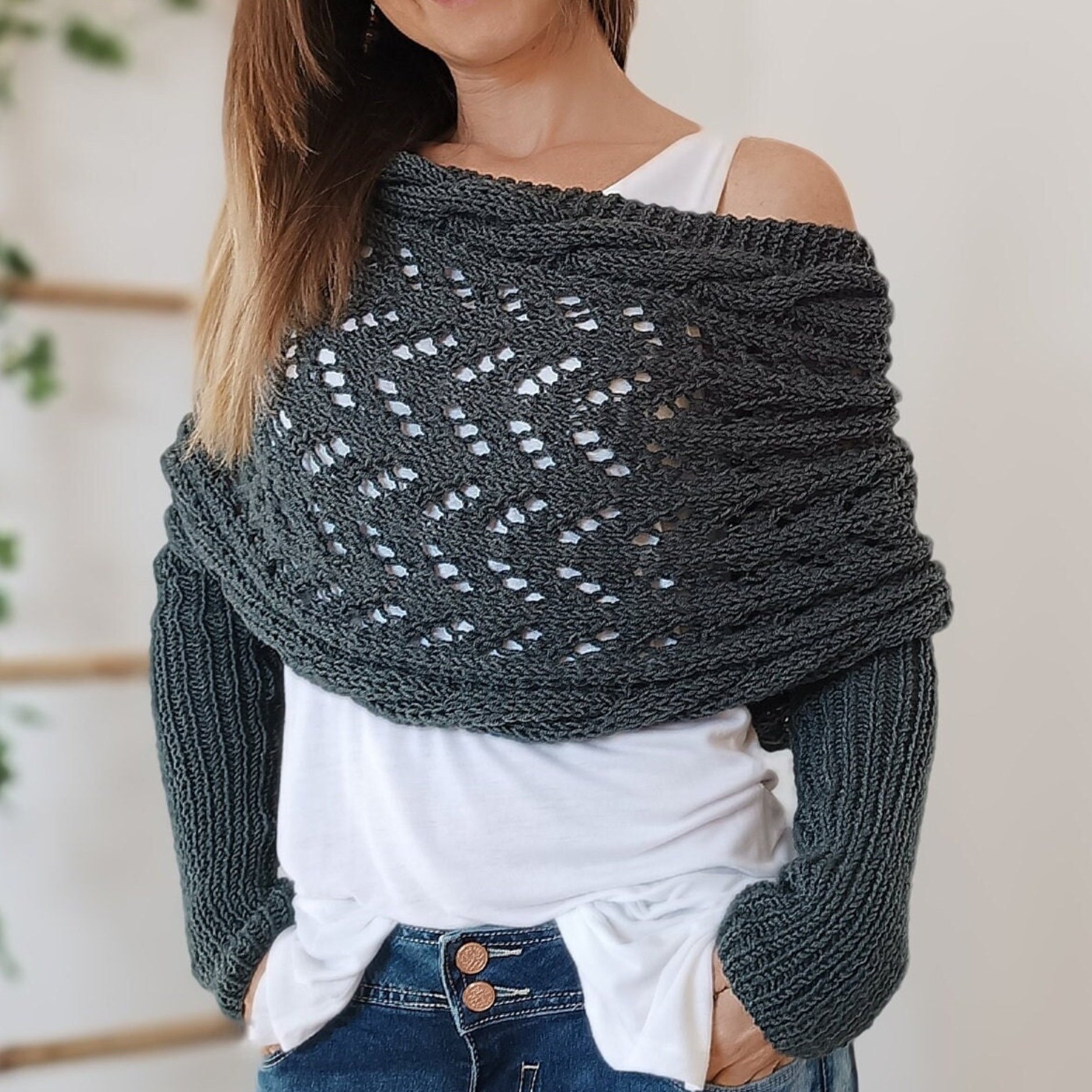 ❄🔥Christmas Sale 50% Off-🧶Women's Knitted Double Sleeve Scarf🧣