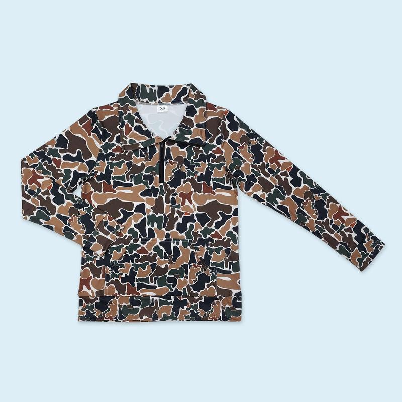 Women's camouflage hunting season pullover top