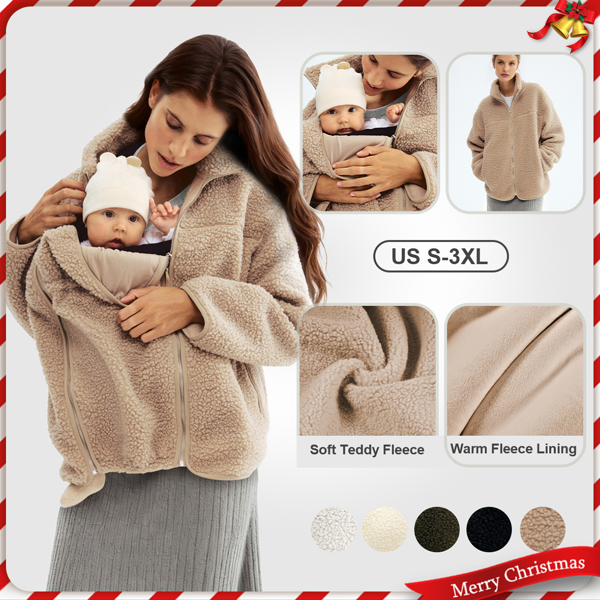 Women Before & After Babywearing Fleece Jacket