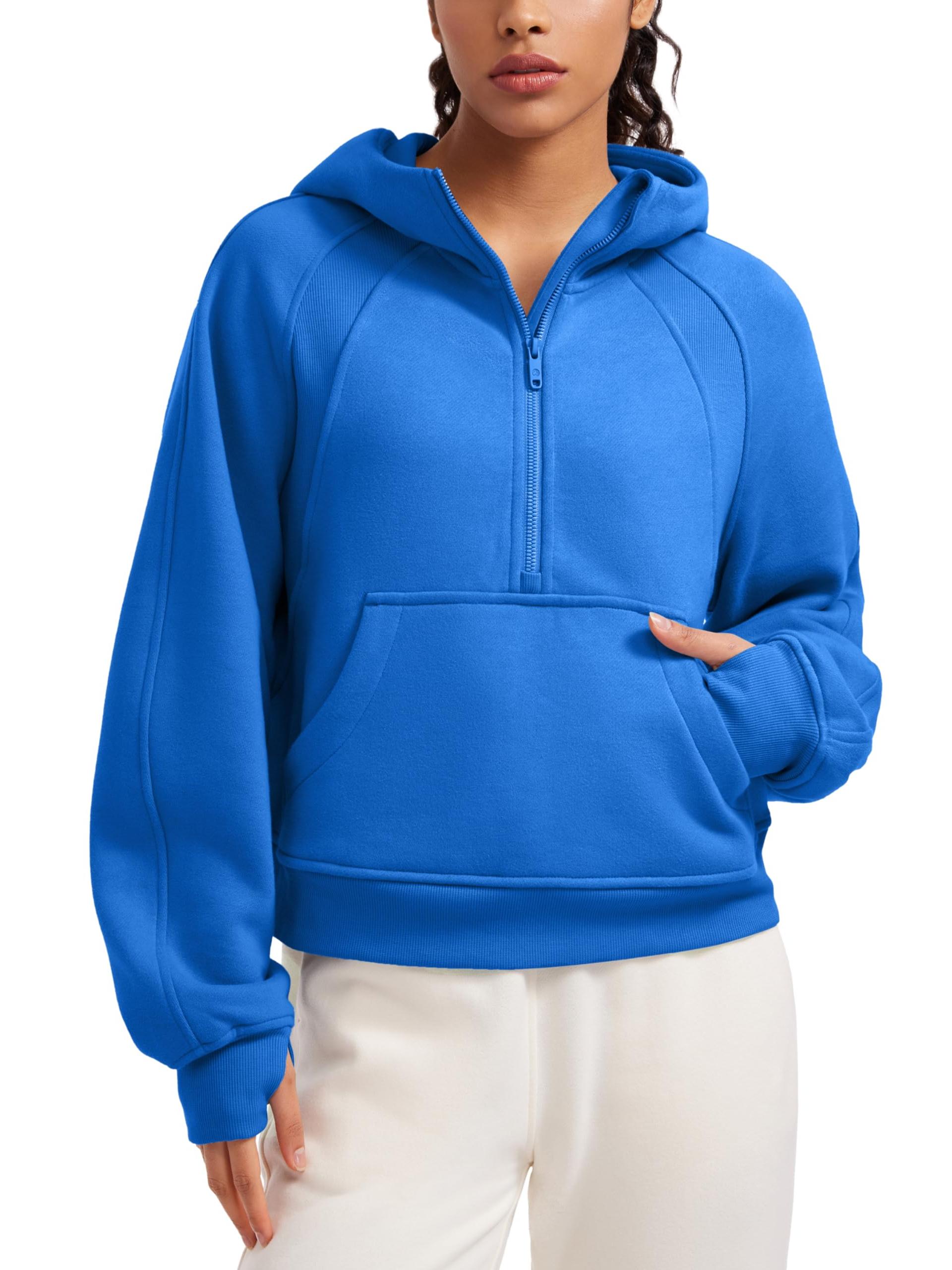 2024 Women's Fleece Cropped Hoodies Half Zip Lined Pullover (Buy 2 Free Shipping)