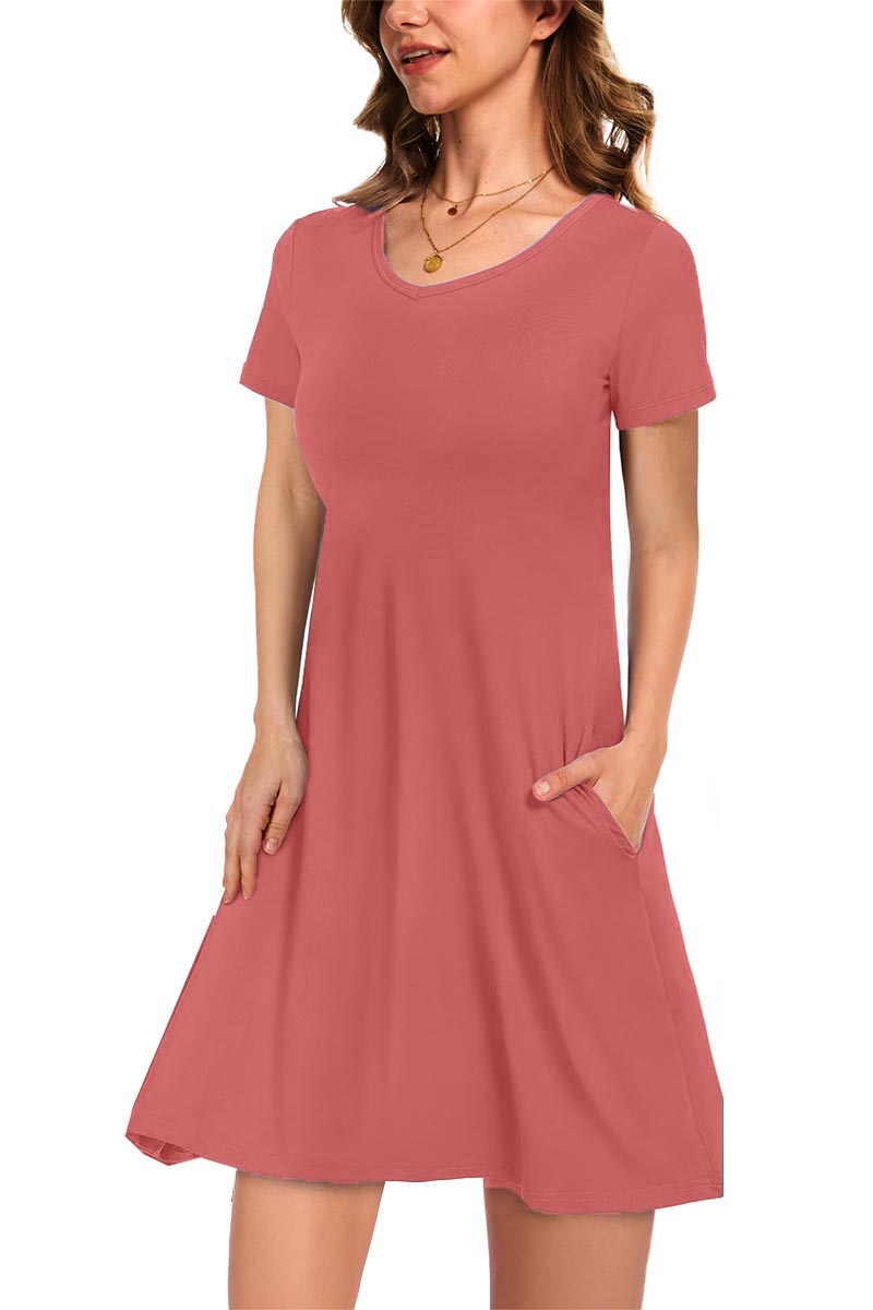 HOT SALE Women's Casual T-Shirt Dress with Pockets