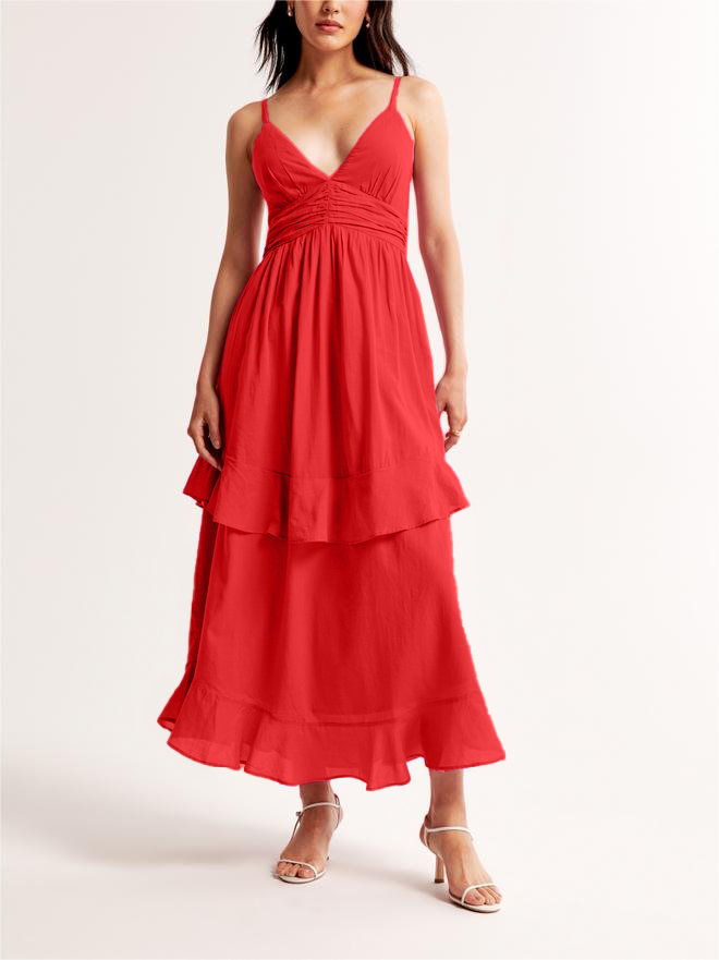 Women Tiered Ruffle Maxi Dress