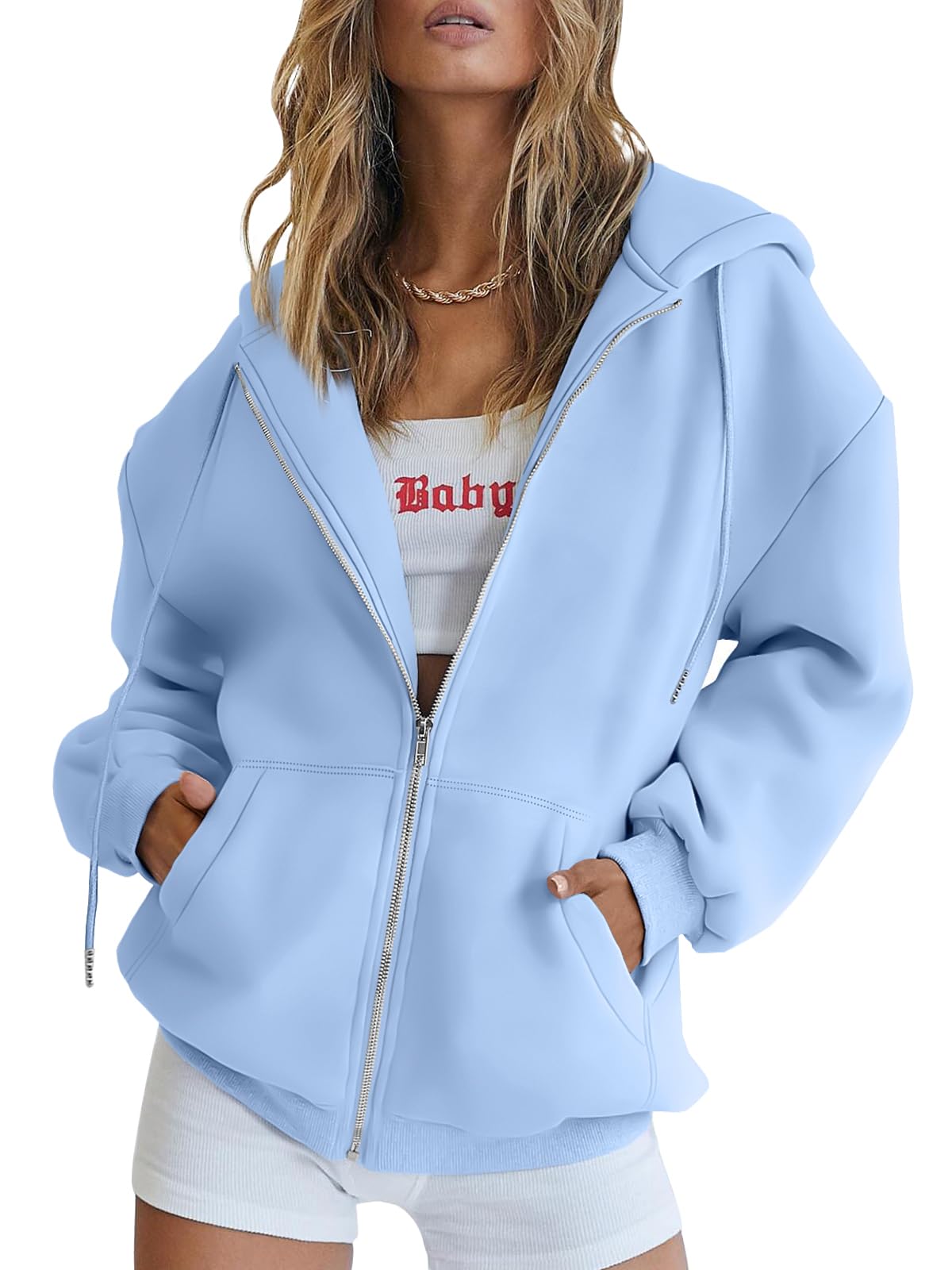HOT SALE Womens Zip Up Hoodies Oversized Sweatshirts