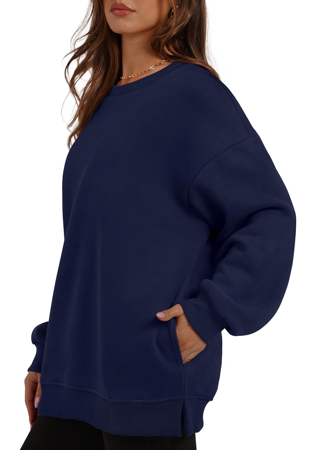 Women's Oversized Crewneck Pullover Sweatshirts with Pocket