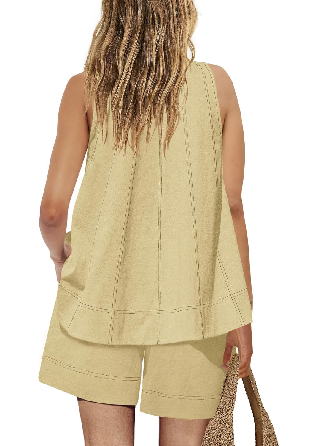 HOT SALE Women's Stitching Sleeveless Tank Top and Shorts Sets