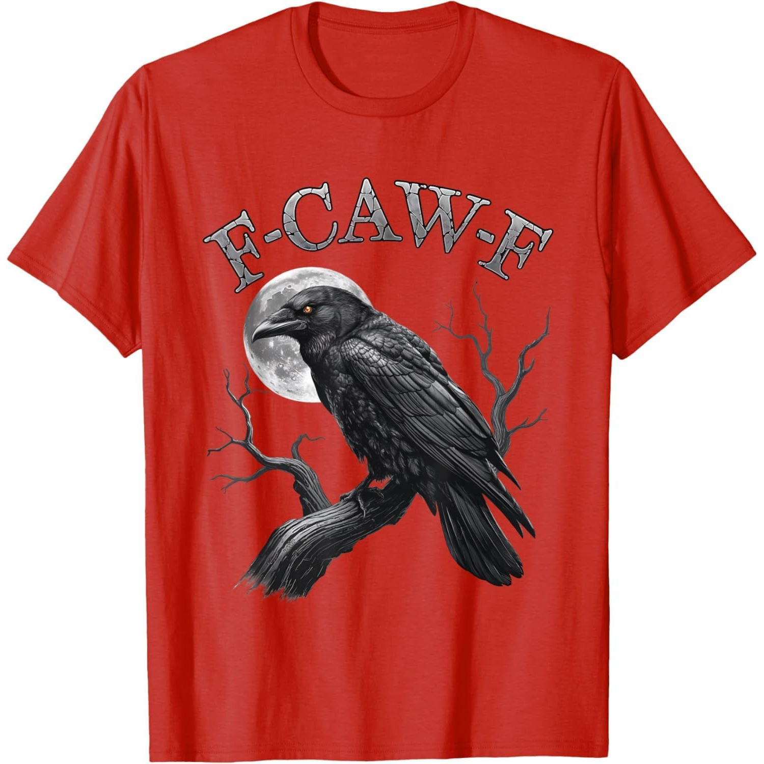 F-Caw-F Humorous Black Crow Moon Gothic T-shirt