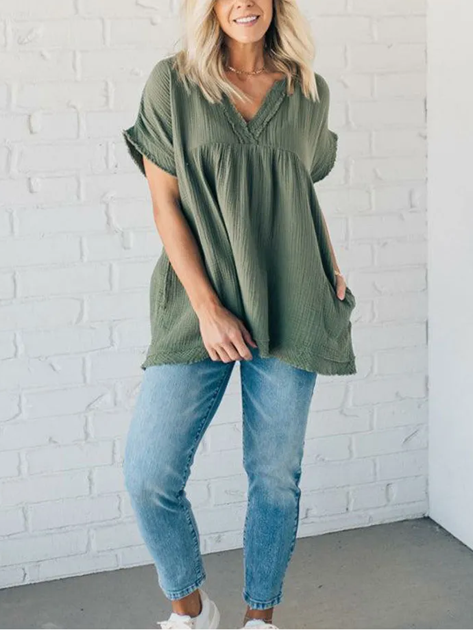 ⏰Hot Sale-Raw Edge Gauze Top(Buy 2 Free Shipping)