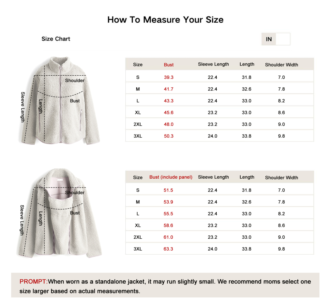 Women Before & After Babywearing Fleece Jacket