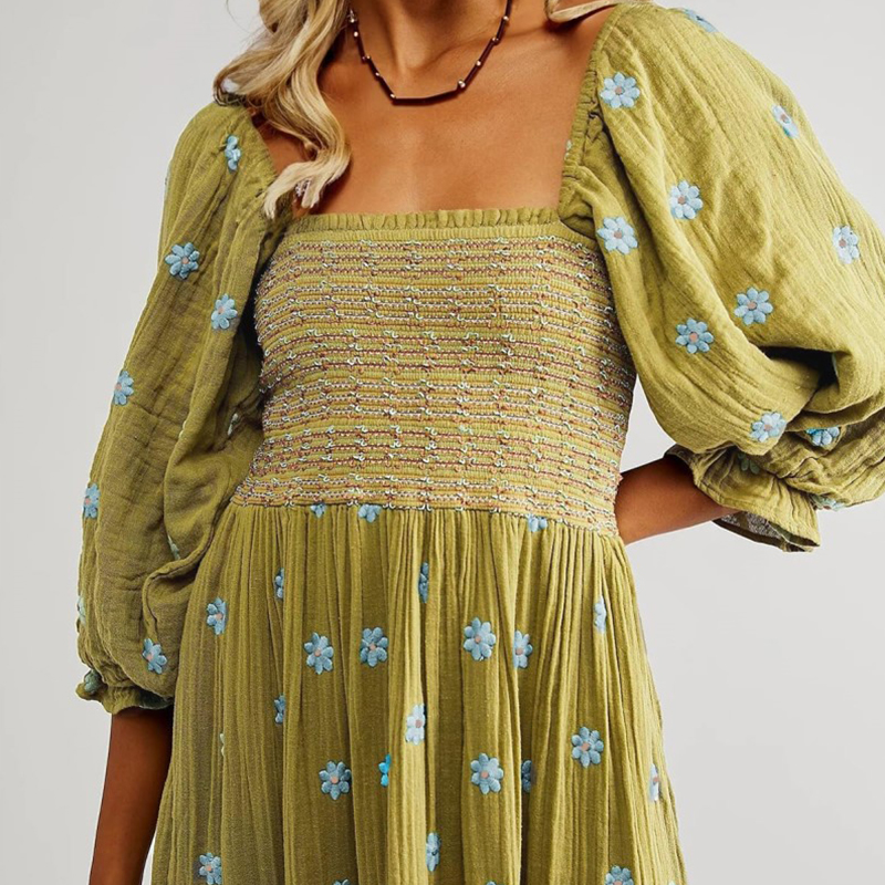 Women's Casual Embroidered Maxi Dress[BUY 2 FREE SHIPPING]