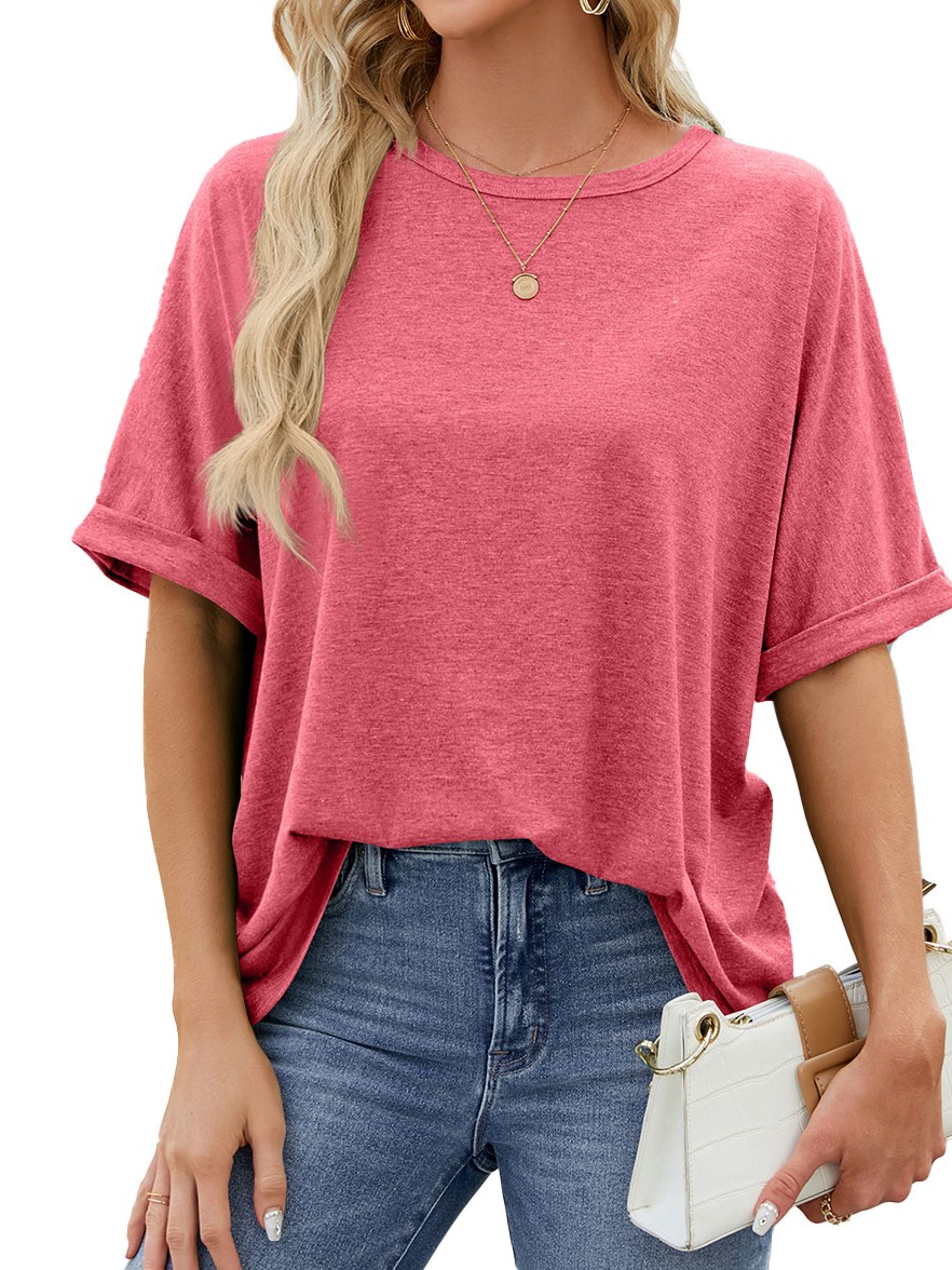 HOT SALE Women's Crewneck Casual Loose Basic T Shirts (Buy 2 Free Shipping)
