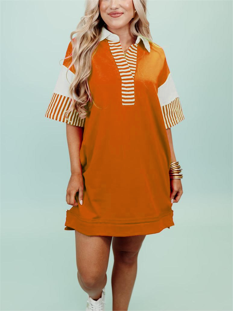 Color Block Notch Neck Mini Dress (BUY 2 FREE SHIPPING)