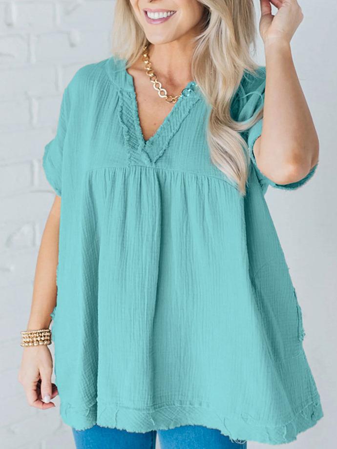 ⏰Hot Sale-Raw Edge Gauze Top(Buy 2 Free Shipping)