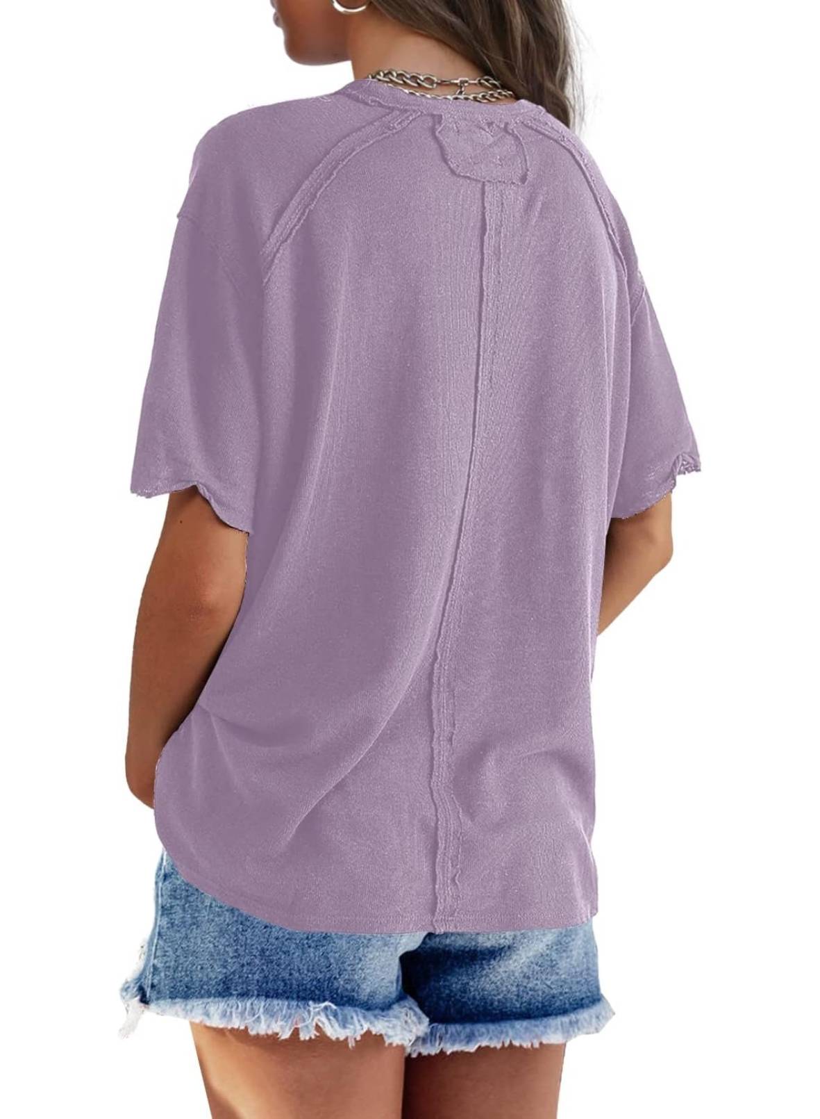 Womens Oversized Crewneck Short Sleeve T Shirts Tops