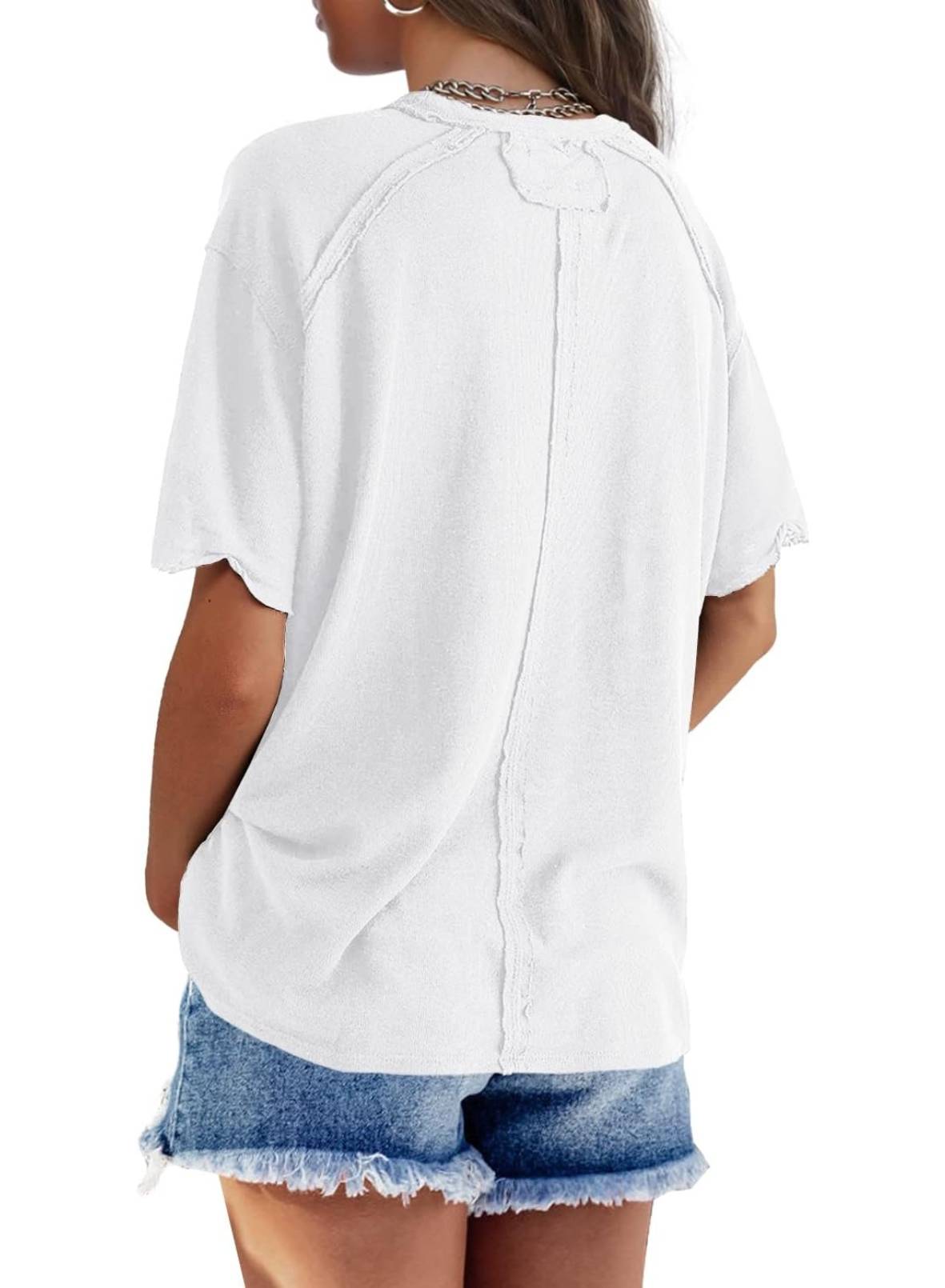 Womens Oversized Crewneck Short Sleeve T Shirts Tops