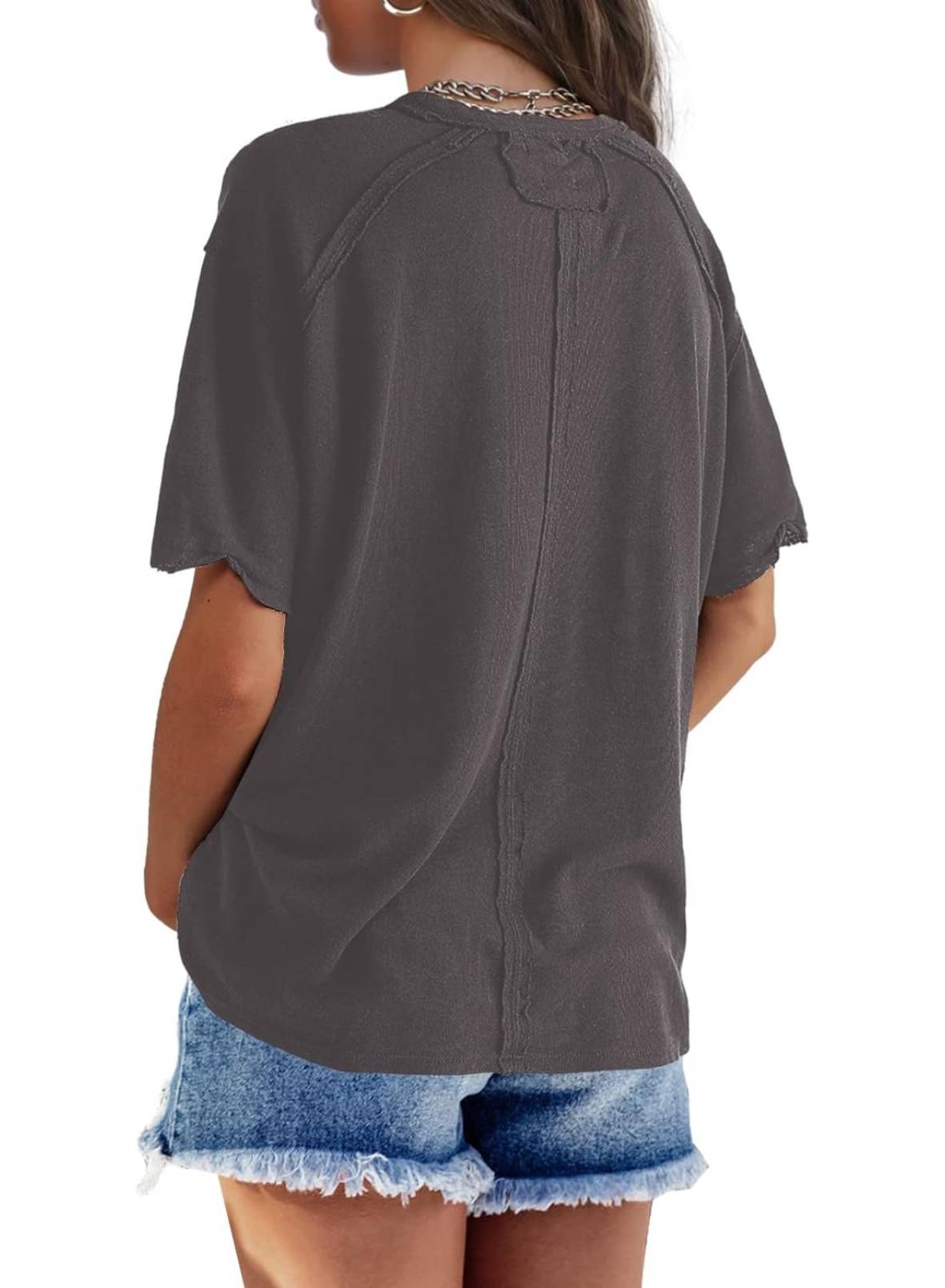 Womens Oversized Crewneck Short Sleeve T Shirts Tops