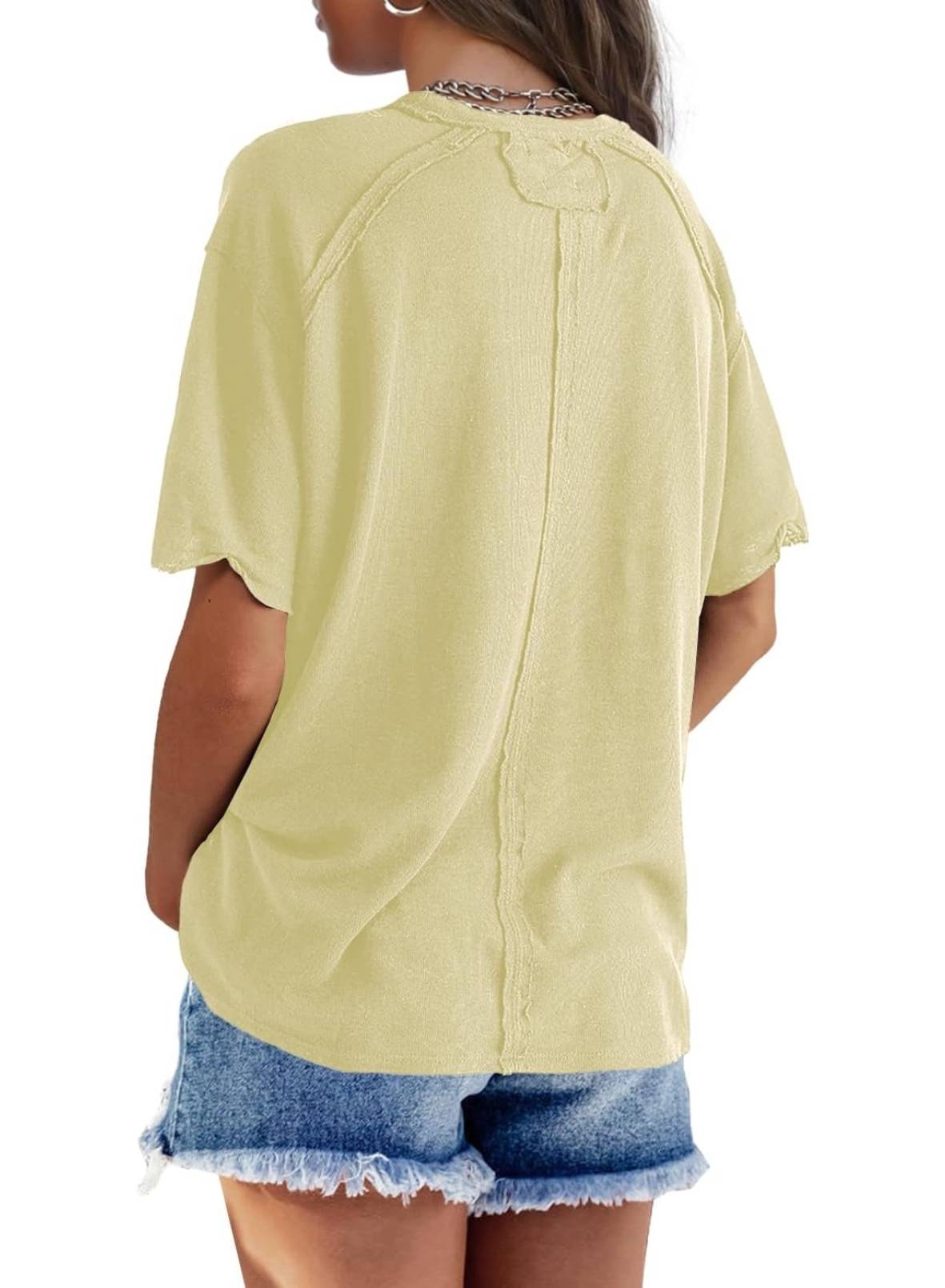 Womens Oversized Crewneck Short Sleeve T Shirts Tops