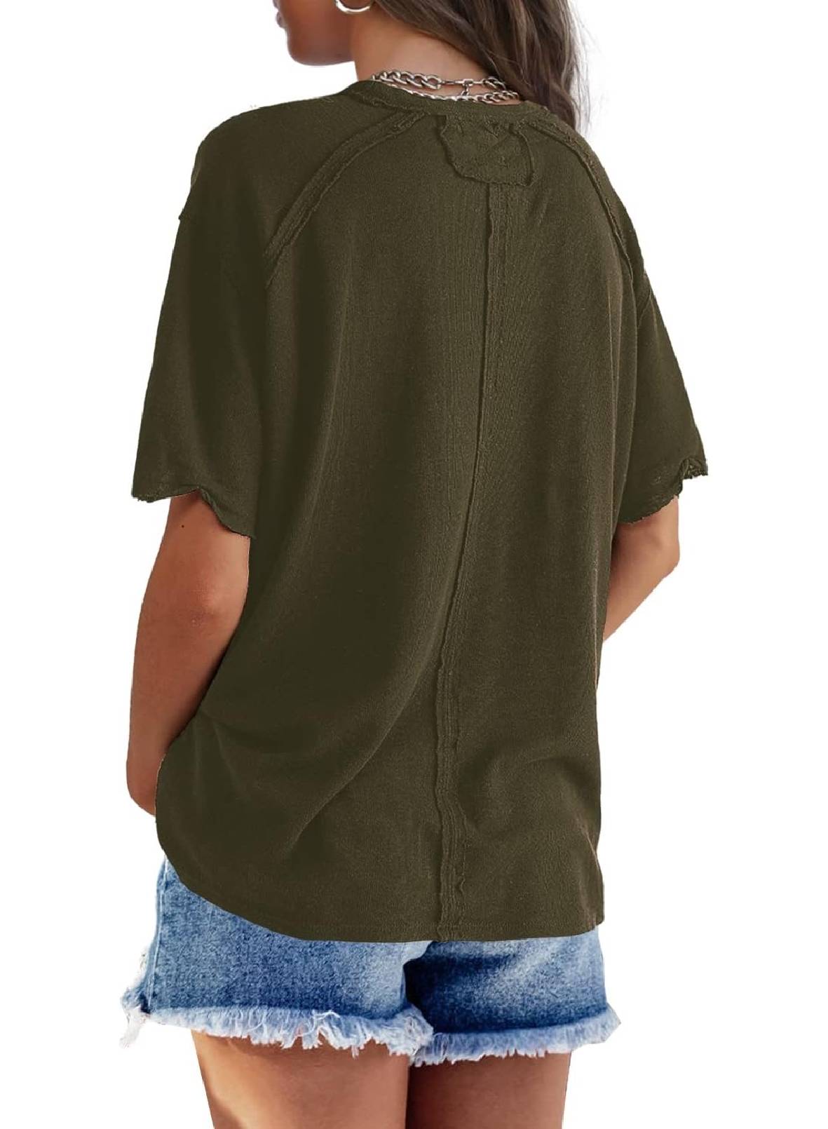 Womens Oversized Crewneck Short Sleeve T Shirts Tops