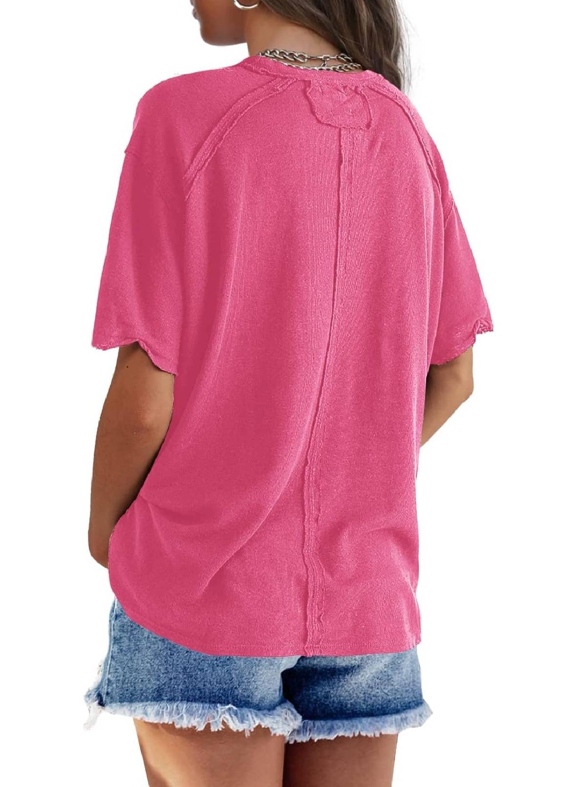 Womens Oversized Crewneck Short Sleeve T Shirts Tops