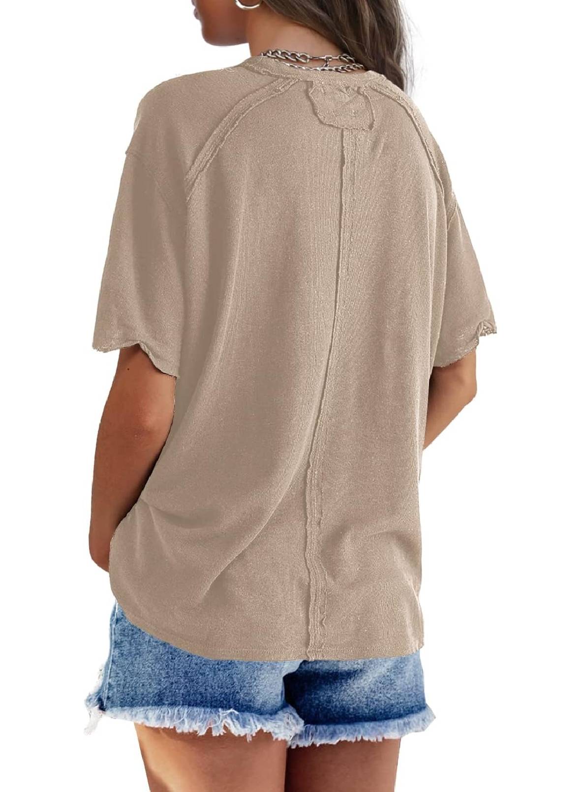 Womens Oversized Crewneck Short Sleeve T Shirts Tops