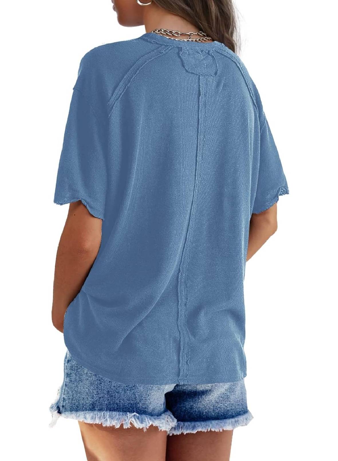 Womens Oversized Crewneck Short Sleeve T Shirts Tops