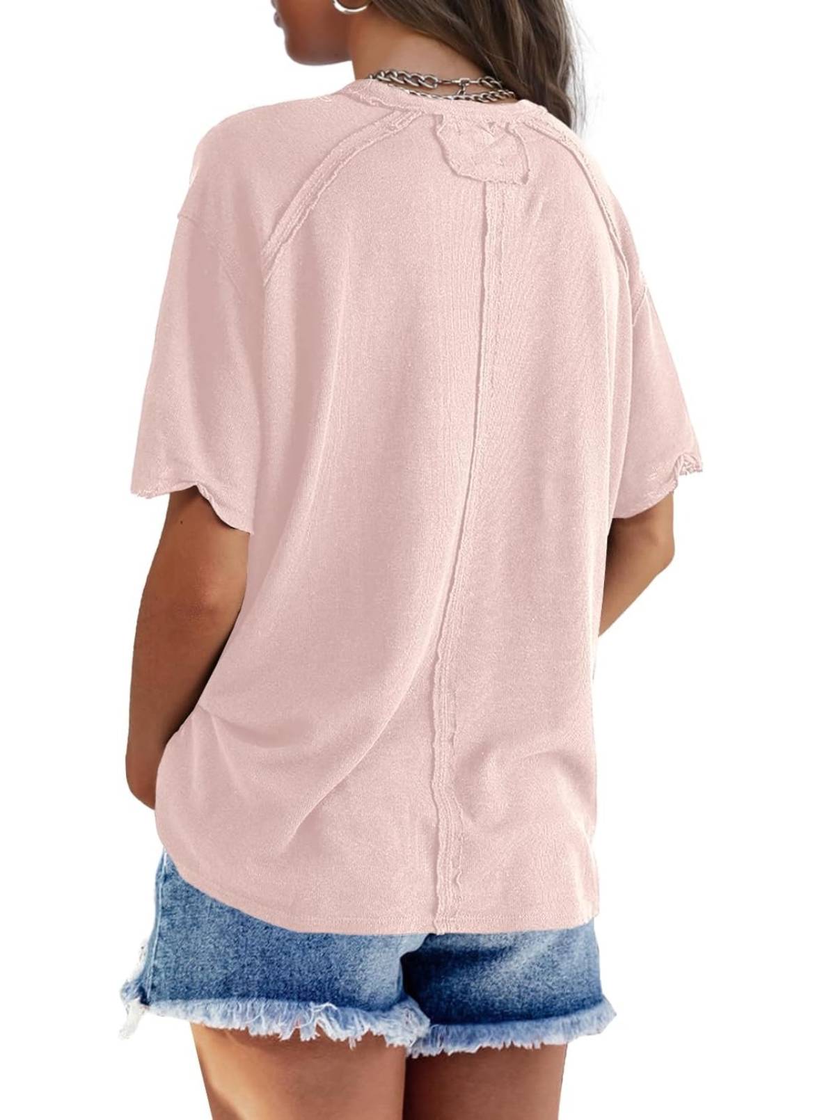 Womens Oversized Crewneck Short Sleeve T Shirts Tops