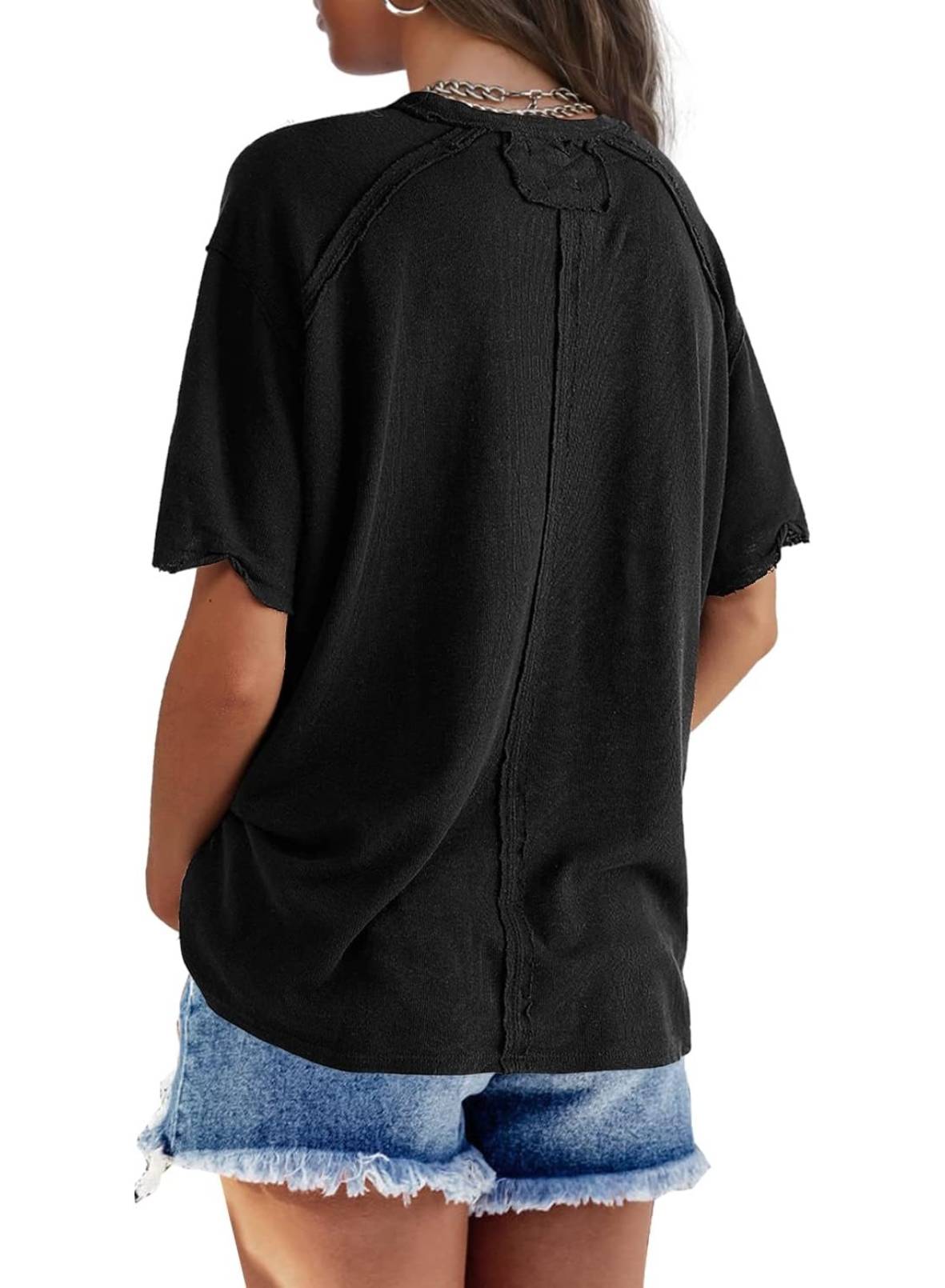 Womens Oversized Crewneck Short Sleeve T Shirts Tops