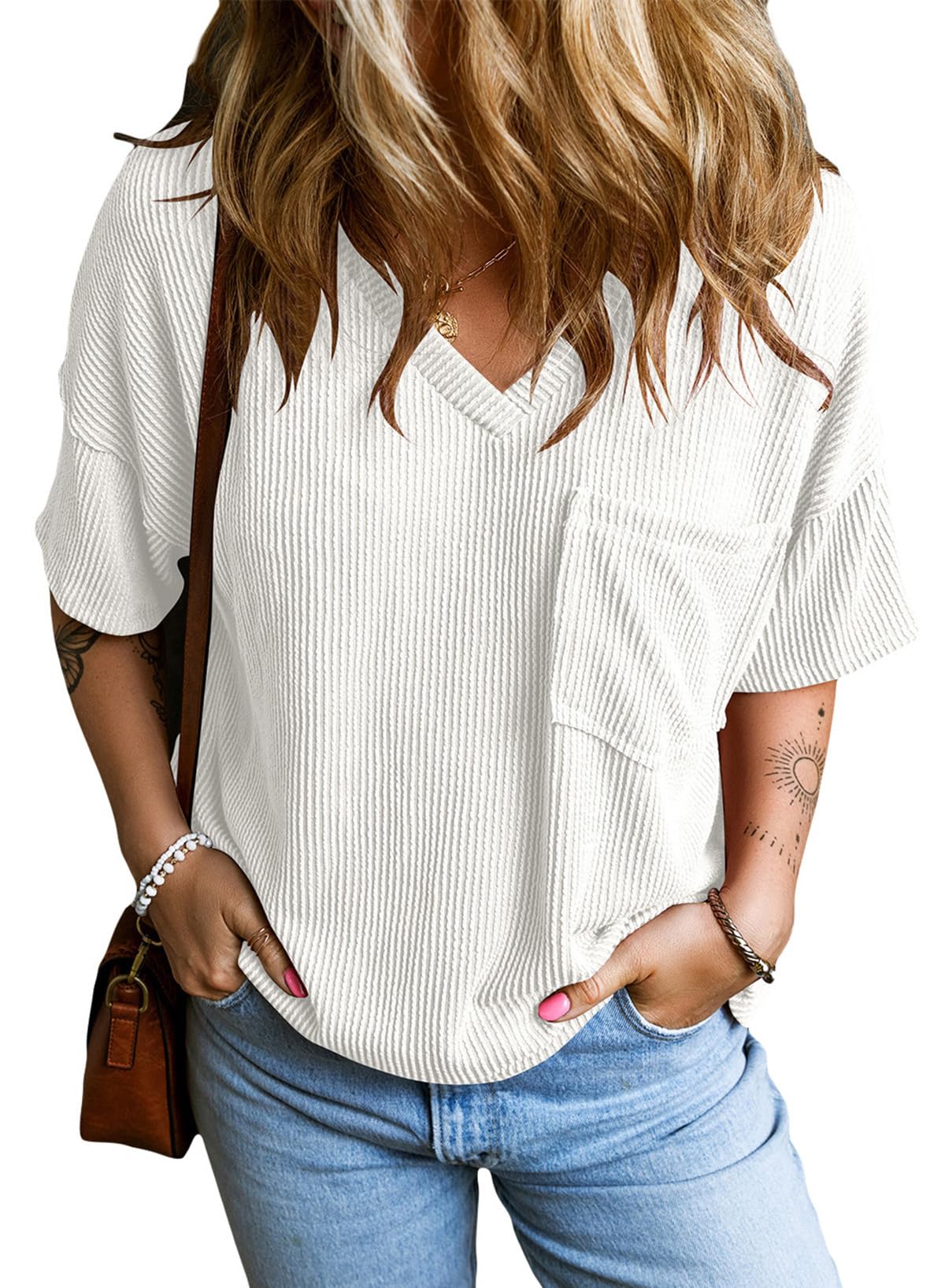 Womens Fashion Knitted Short Sleeve Shirts (Buy 2 Free Shipping)