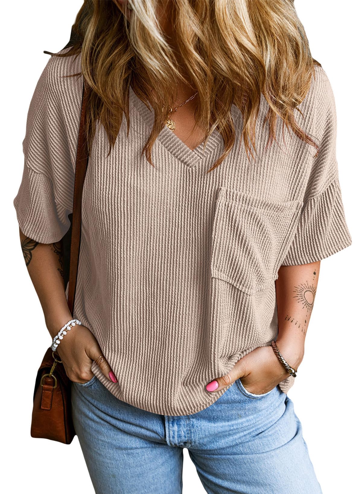 Womens Fashion Knitted Short Sleeve Shirts (Buy 2 Free Shipping)