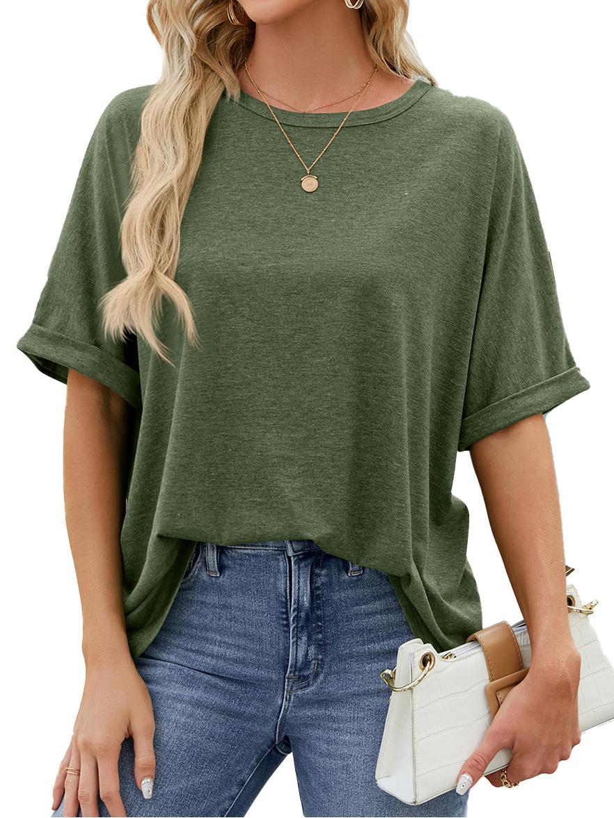 HOT SALE Women's Crewneck Casual Loose Basic T Shirts