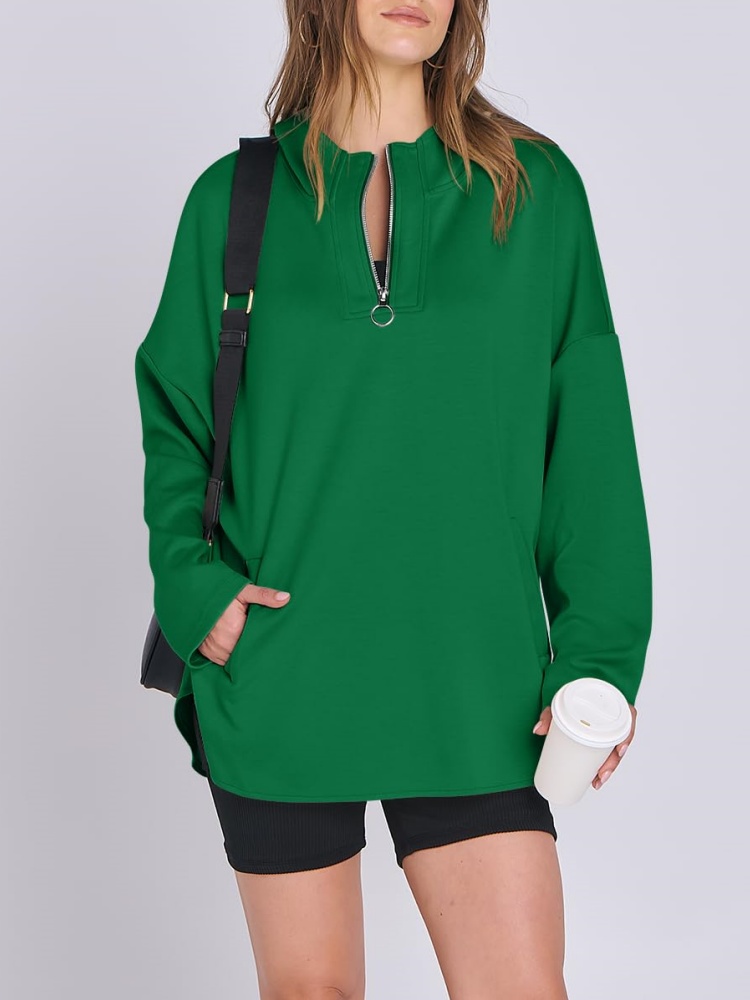 2024 Women's Oversized Hoodie Quarter Zip Sweatshirts