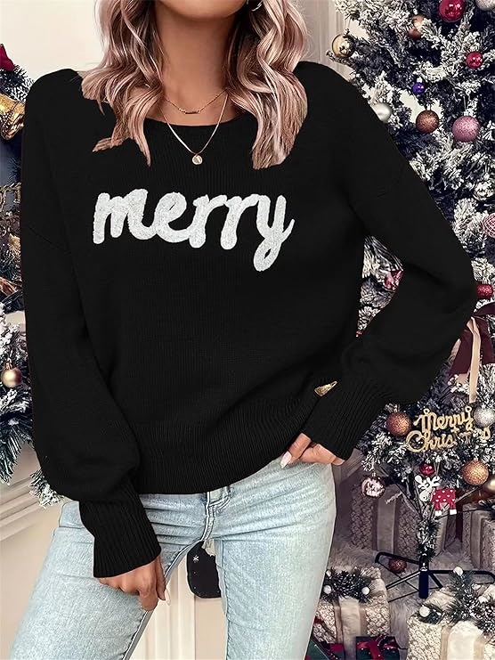 Merry Vibes Dolman Sleeve Knit Pullover Sweater (Final Days: Big Savings!!!)