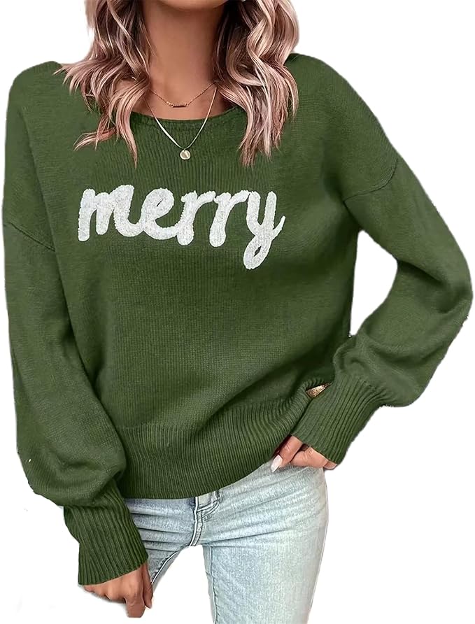 Merry Vibes Dolman Sleeve Knit Pullover Sweater (Final Days: Big Savings!!!)