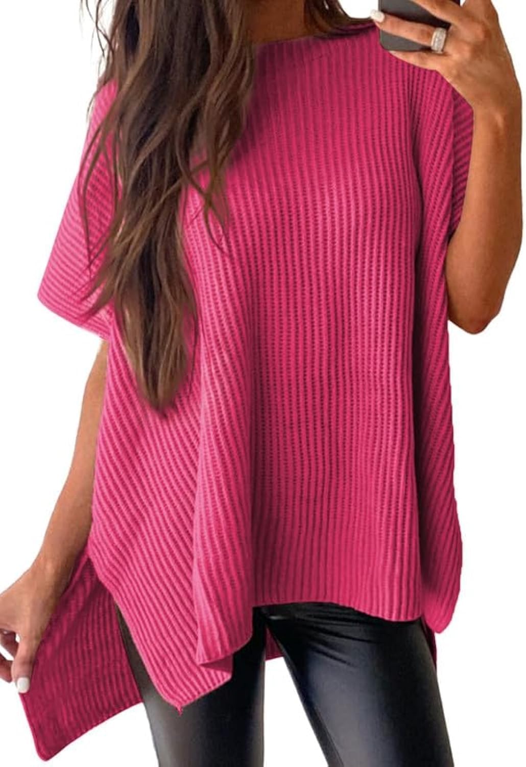 ⏰Hot Sale-Women's Lightweight Knit Batwing Short Sleeve Sweater (Buy 2 Free Shipping)