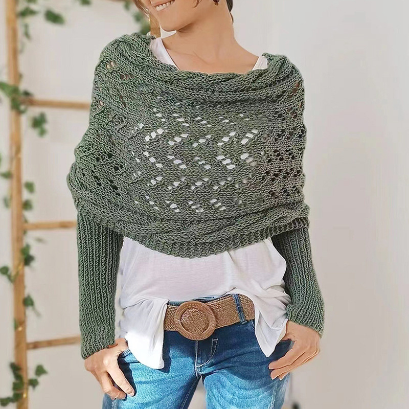 ❄🔥Christmas Sale 50% Off-🧶Women's Knitted Double Sleeve Scarf🧣