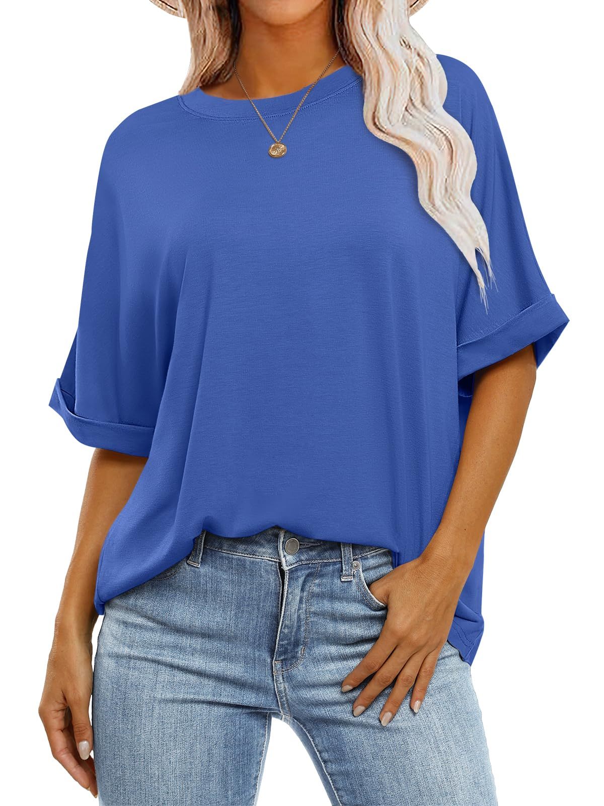 HOT SALE Women's Crewneck Casual Loose Basic T Shirts