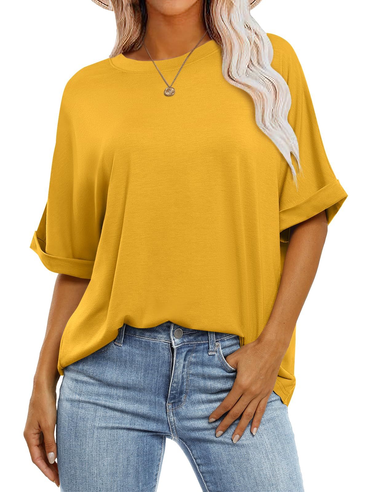 HOT SALE Women's Crewneck Casual Loose Basic T Shirts