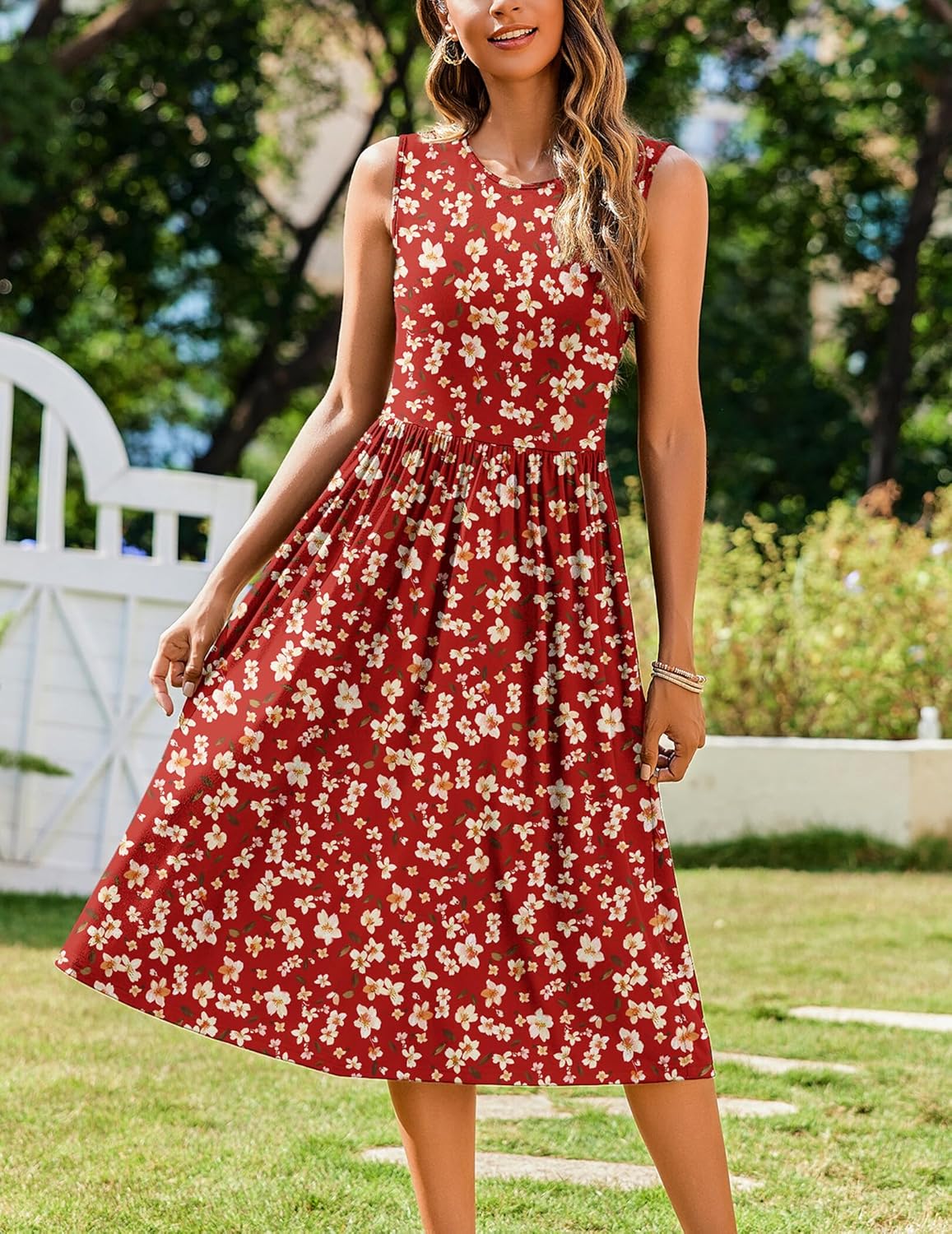 ✨Women's Sleeveless A-Line Vest Midi Dress