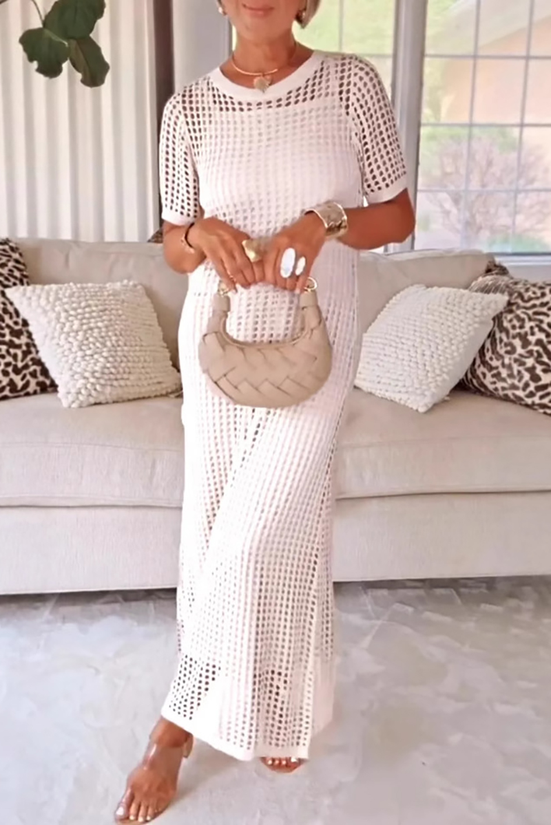 Women’s Eyelet Cover Up and Slip Dress Two-Piece Dress